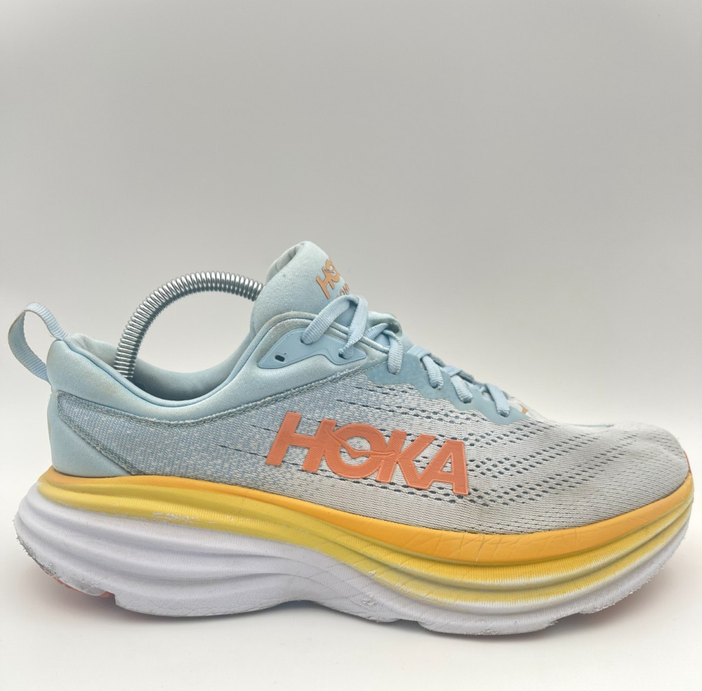 Hoka One One Bondi 8 Shoes Womens 11 D Wide Blue Road Running Athletic Sneaker